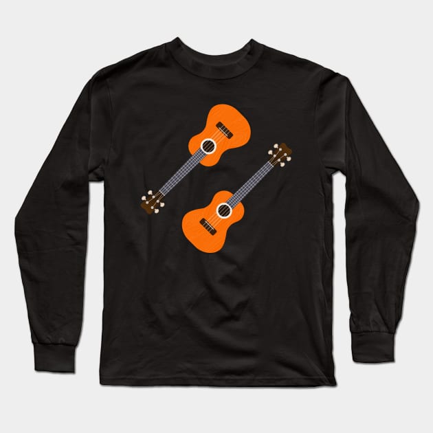 Orange Ukelele Long Sleeve T-Shirt by PCB1981